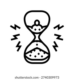 aging fear line icon vector. aging fear sign. isolated contour symbol black illustration