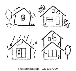 Aging homes and other problems icons