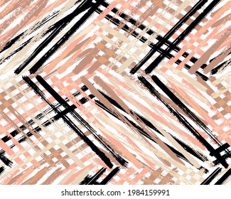 Diseño vectorial de papel tapiz de tinta de envejecimiento. Pincel de trazos líneas de dibujo hecho a mano. Gouache pinta arte grueso.