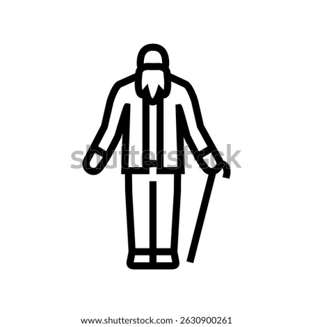 aging person mortality line icon vector. aging person mortality sign. isolated contour symbol black illustration