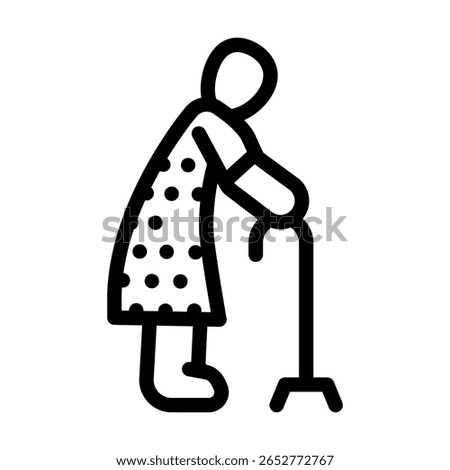 aging person mortality line icon vector. aging person mortality sign. isolated contour symbol black illustration