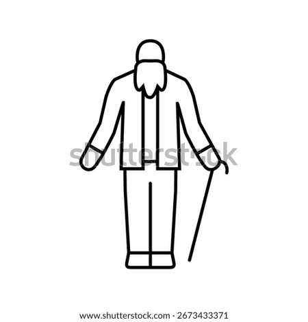 aging person mortality line icon vector. aging person mortality sign. isolated contour symbol black illustration