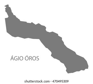 Agio Oros Greece Map in grey