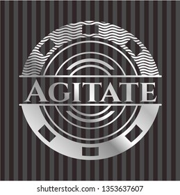 Agitate silvery shiny badge