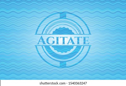 Agitate water representation badge. Vector Illustration. Detailed.