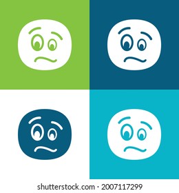 Juego mínimo de iconos de cuatro colores con pantalla plana