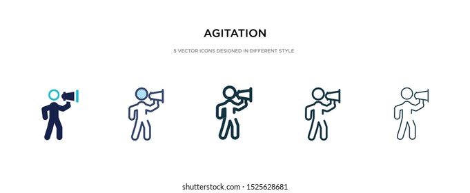 agitation icon in different style vector illustration. two colored and black agitation vector icons designed in filled, outline, line and stroke style can be used for web, mobile, ui