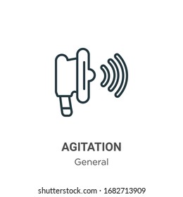 Agitation outline vector icon. Thin line black agitation icon, flat vector simple element illustration from editable general concept isolated stroke on white background