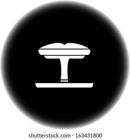 agitation symbol with tribune and book silhouette