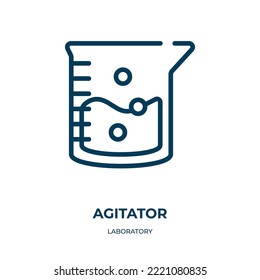 Icono del agitador. Ilustración vectorial lineal de la recogida de laboratorio. vector de icono del agitador de contorno. Símbolo de línea delgada para uso en aplicaciones web y móviles, logotipo, medios impresos.