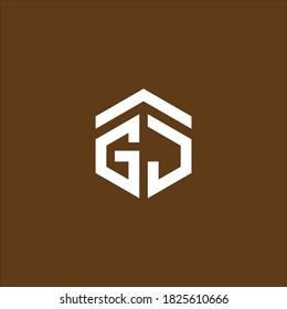 AGJ Unique modern flat abstract logo design with blue and gray color.
