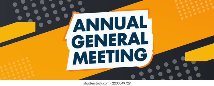 AGM. Annual General Meeting Poster. End of Year Stakeholder Assembly.