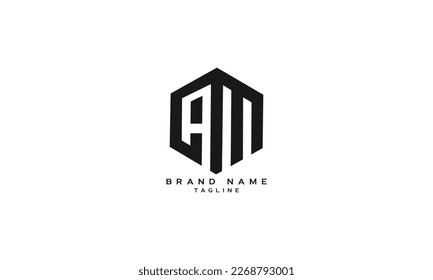 AGM, AQM, AM, MA, Abstract initial monogram letter alphabet logo design