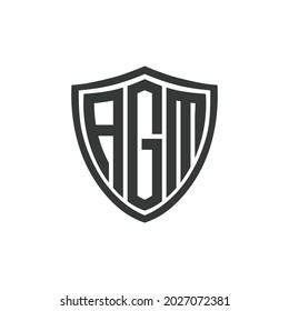 AGM Initial Shield Defence Logo Design Element Vector Icon Template