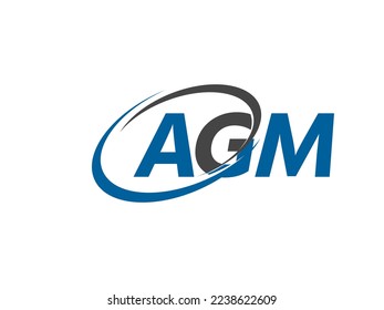 AGM letter creative modern elegant swoosh logo design