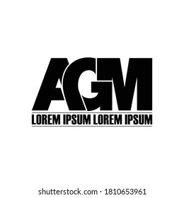 AGM letter monogram logo design vector