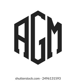 AGM Logo Design. Initial Letter AGM Monogram Logo using Hexagon shape