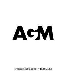 AGM Logo. Vector Graphic Branding Letter Element. White Background