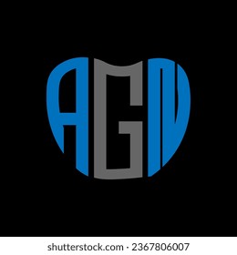 AGN Brief Logo kreatives Design. AGN einzigartiges Design.
