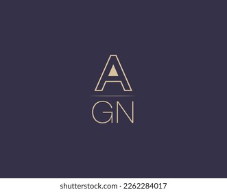 AGN letter logo design modern minimalist vector images