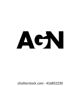 AGN Logo. Vector Graphic Branding Letter Element. White Background