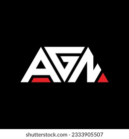 AGN triangle letter logo design with triangle shape. AGN triangle logo design monogram. AGN triangle vector logo template with red color. AGN triangular logo Simple, Elegant, and Luxurious design.