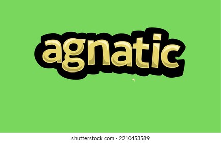 AGNATIC writing vector design on a green background very simple and very cool