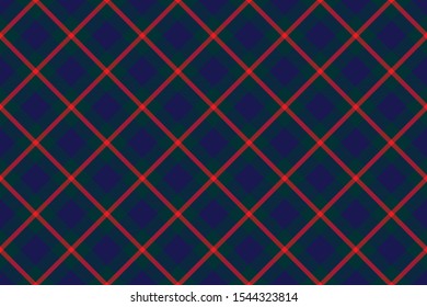 Agnew Tartan. Seamless rectangle pattern for fabric, kilts, skirts, plaids. Diagonal cell