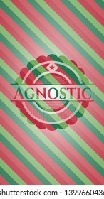 Agnostic christmas style badge. Vector Illustration. Detailed.