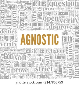 Agnostic conceptual vector illustration word cloud isolated on white background.