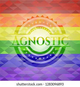 Agnostic lgbt colors emblem 