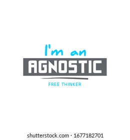 An Agnostic Logo Vector Grey and Blue Simple Design for Clothes, T-shirtts, or Hoodies