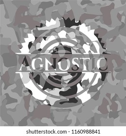 Agnostic on grey camouflaged pattern