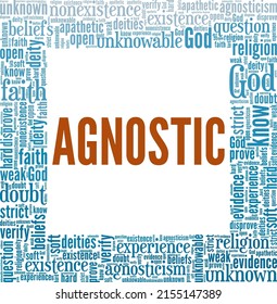 Agnostic word cloud conceptual design isolated on white background.