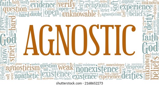 Agnostic word cloud conceptual design isolated on white background.