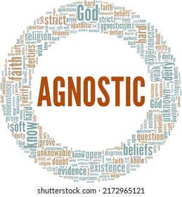 Agnostic word cloud conceptual design isolated on white background.