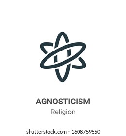 Agnosticism glyph icon vector on white background. Flat vector agnosticism icon symbol sign from modern religion collection for mobile concept and web apps design.