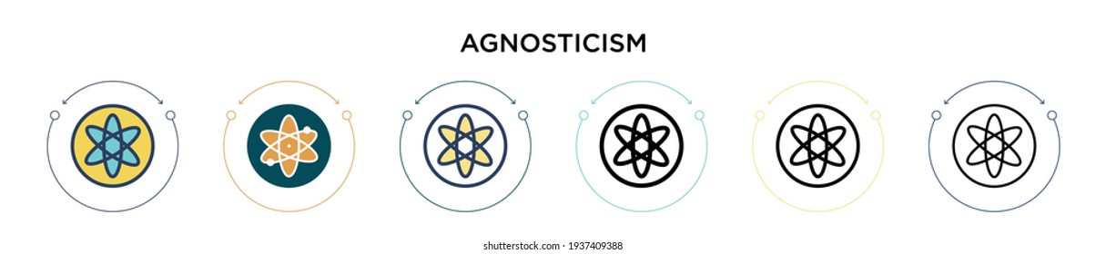 Agnosticism icon in filled, thin line, outline and stroke style. Vector illustration of two colored and black agnosticism vector icons designs can be used for mobile, ui, web