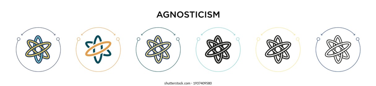 Agnosticism icon in filled, thin line, outline and stroke style. Vector illustration of two colored and black agnosticism vector icons designs can be used for mobile, ui, web