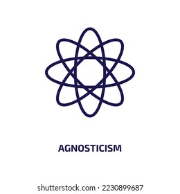 agnosticism icon from religion collection. Thin linear agnosticism, atheism, god outline icon isolated on white background. Line vector agnosticism sign, symbol for web and mobile