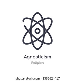 agnosticism outline icon. isolated line vector illustration from religion collection. editable thin stroke agnosticism icon on white background