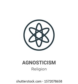 Agnosticism outline vector icon. Thin line black agnosticism icon, flat vector simple element illustration from editable religion concept isolated on white background