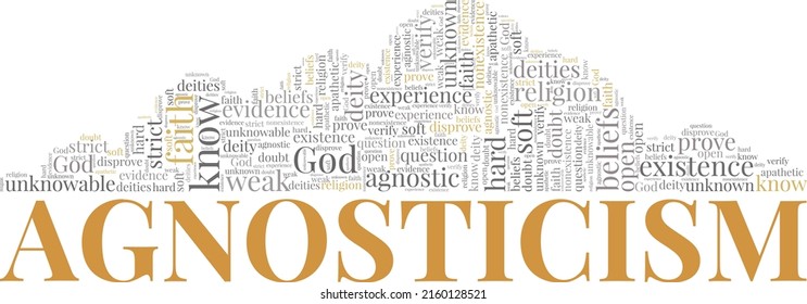 Agnosticism word cloud conceptual design isolated on white background.