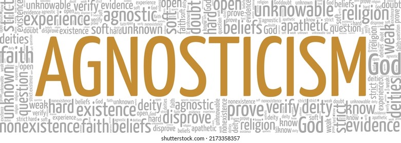 Agnosticism Word Cloud Conceptual Design Isolated On White Background.