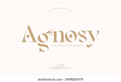 Agnosy, luxury sans serif alphabet letters font and number classic lettering minimal fashion designs typography wedding fonts