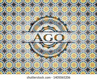 Ago arabesque style emblem. arabic decoration.