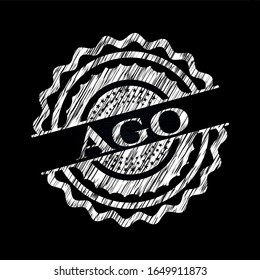 Ago chalk emblem. Vector Illustration. Detailed.