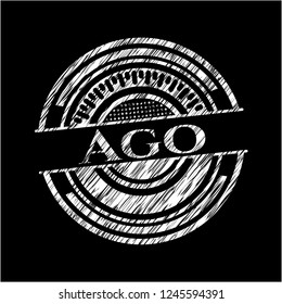 Ago chalkboard emblem written on a blackboard