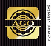 Ago golden emblem or badge. Vector Illustration. Detailed.