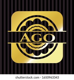 Ago golden emblem or badge. Vector Illustration. Detailed.